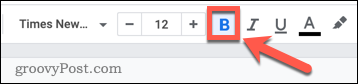 Seleccionar fuente en negrita en Google Docs