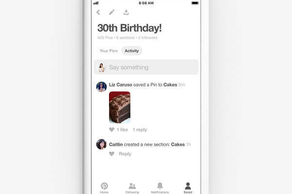 Pinterest agrega nuevas herramientas de colaboración que facilitan aún más la administración y la comunicación en tableros grupales compartidos.