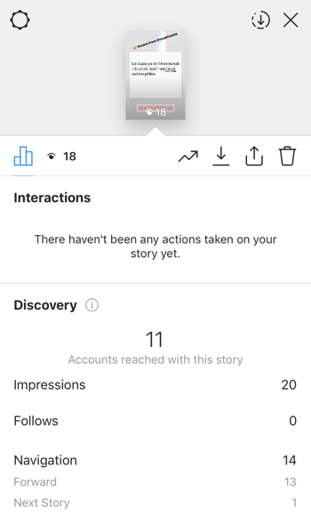 Vea los datos de ROI de Instagram Stories, paso 9.
