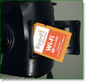 imágenes de una tarjeta sdhc eye-fi en una cámara