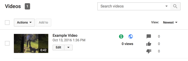 los videos de youtube monetizados muestran un signo de dólar verde