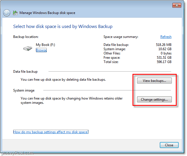 Copia de seguridad de Windows 7: vea su copia de seguridad o cambie la configuración para ajustar el tamaño
