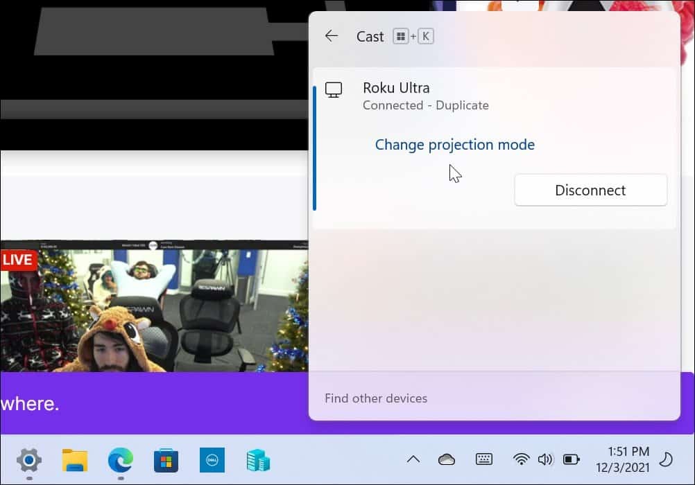 Windows 11 conectado a Roku