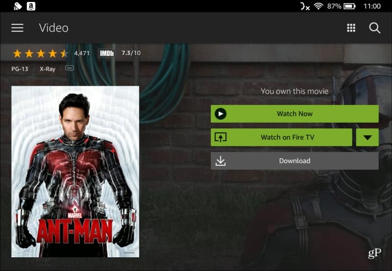Fire HD 10 a TV Mira ahora Prime Video