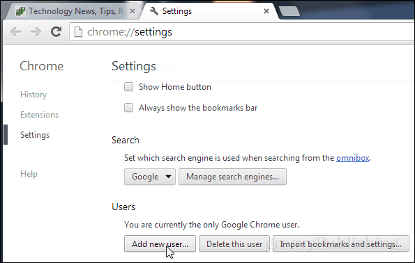 agregar un nuevo usuario a Chrome