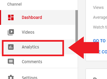 Estrategia de marketing en redes sociales; Captura de pantalla del paso 2 para acceder a YouTube Analytics.