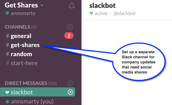 Slack te permite crear canales para que puedas organizar conversaciones para diferentes grupos de empleados.