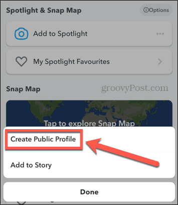 snapchat crear perfil publico