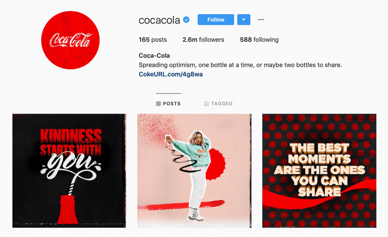 Perfil de Instagram de Coca-Cola