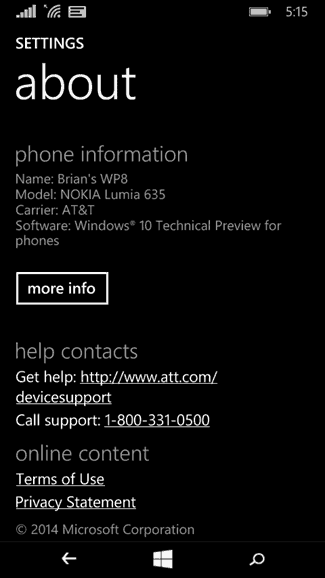 Windows 10 Technical Preview para teléfonos