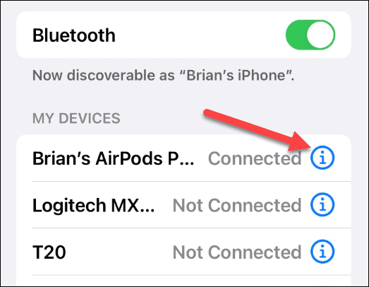 AirPods conectado Bluetooth