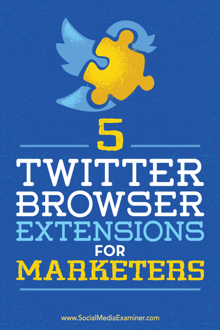 Consejos sobre cinco extensiones de navegador que le ayudarán a optimizar su marketing de Twitter.