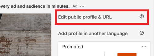 Edite su URL de LinkedIn, paso 1.