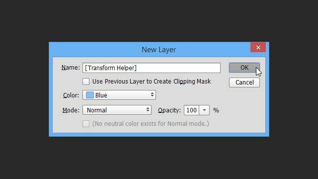 Truco Photoshop Transformaciones de la capa de texto Truco nuevo nombre de cuadro de diálogo de capa modo de color transformar capa auxiliar crear truco