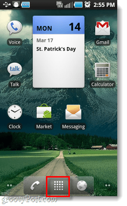 Botón de cajón de la aplicación de pantalla de inicio de Android