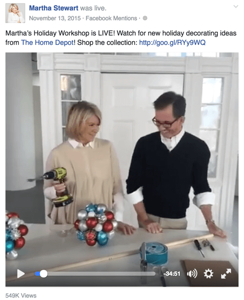 Martha Stewart comparte ideas de decoración en este taller de Facebook Live para las fiestas.