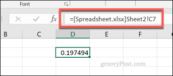Referencia de celda única de un archivo de hoja de cálculo Excel externo