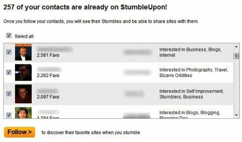 Contactos en StumbleUpon