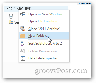 Cómo crear un archivo pst para Outlook 2013 - nueva carpeta