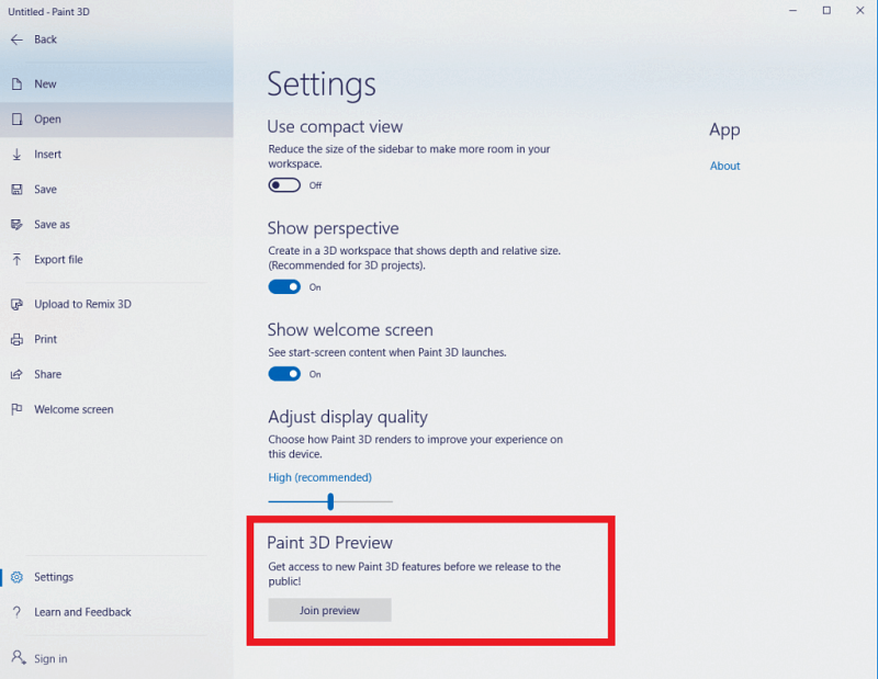 Programa de vista previa de aplicaciones de Windows 10
