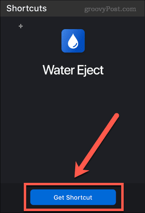 obtener acceso directo de iphone de expulsión de agua