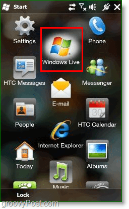 donde Windows Live aparece en el escritorio de Windows Mobile