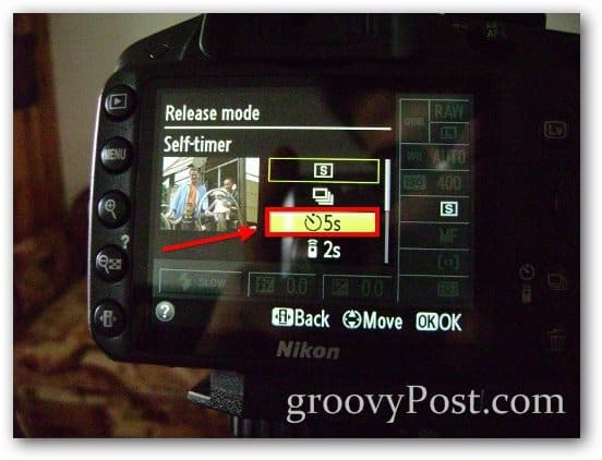 temporizador predeterminado 5 segundos temporizador Nikon establecer foto de configuración