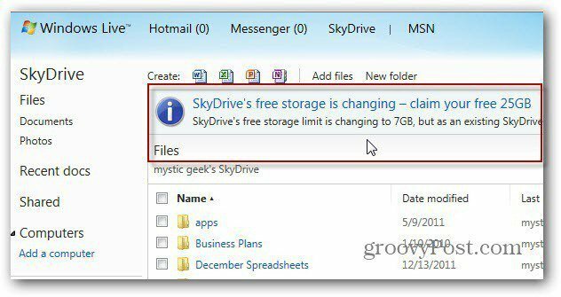 Obtenga sus 25 GB de SkyDrive