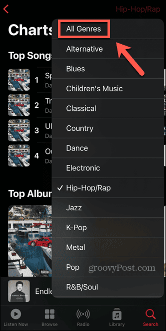 listas musicales de Apple todos los géneros