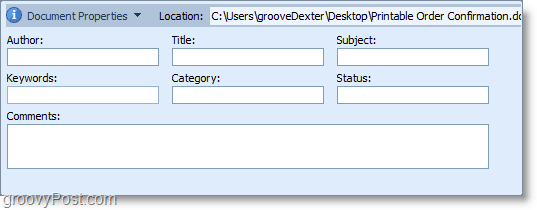 Las propiedades del documento en un archivo de Office 2010 se borran gracias a la función automática Document Inspector