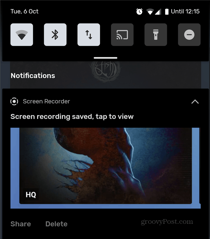 Grabadora de pantalla de Android compartir eliminar