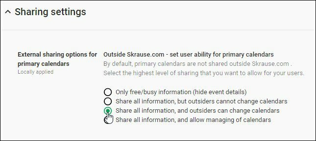 configurar ajustes de uso compartido para aplicaciones de google