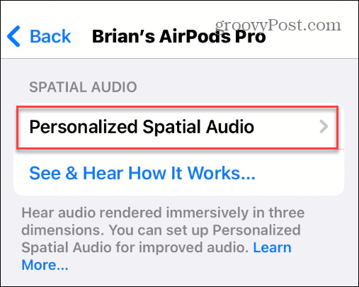 Usar audio espacial en Apple AirPods