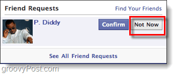 Facebook ahora no solicitud de amistad