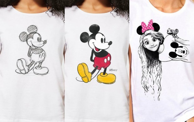 Modelos combinados que reflejan el color de los personajes de Disney.