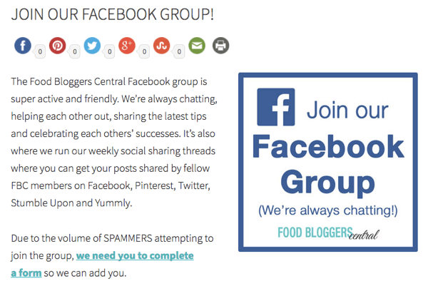 Invite a los visitantes del sitio web a unirse a su grupo de Facebook.