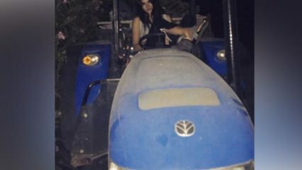 Asena Atalay se bajó de Lamborghini se subió al tractor