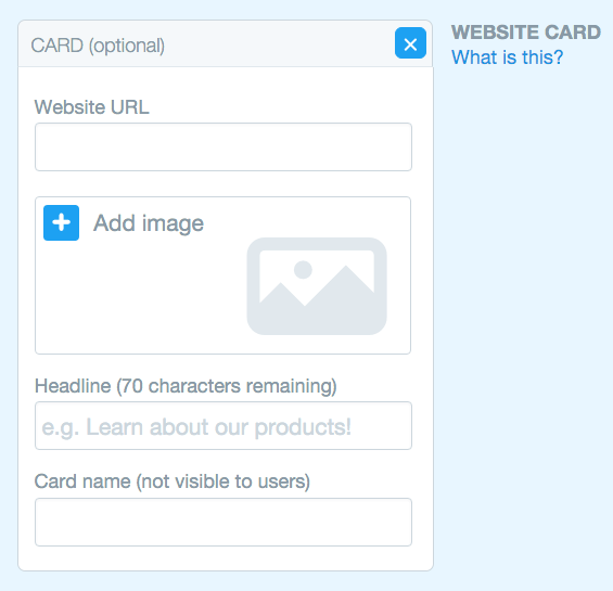 sitio web de twitter haga clic en plantilla de tarjeta de sitio web