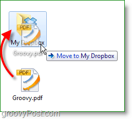 Captura de pantalla de Dropbox: arrastre y suelte archivos para hacer una copia de seguridad en línea