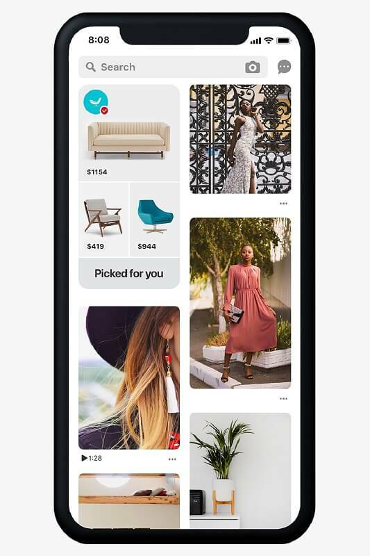 Pinterest introdujo recomendaciones de compras más dedicadas y personalizadas en Home Feed con catálogos navegables y centros personalizados de ideas para compras.
