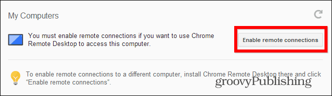Inicio de Chrome Remote Desktop PC