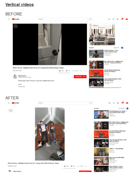 YouTube actualizó la forma en que se ven los videos verticales en el escritorio.