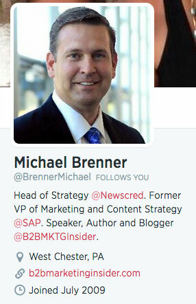 perfil de twitter biografía de michael brenner
