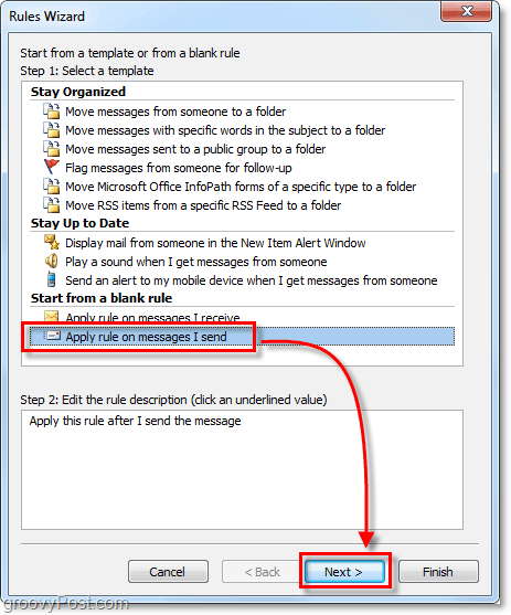 aplicar regla a los mensajes que envío en Outlook 2010