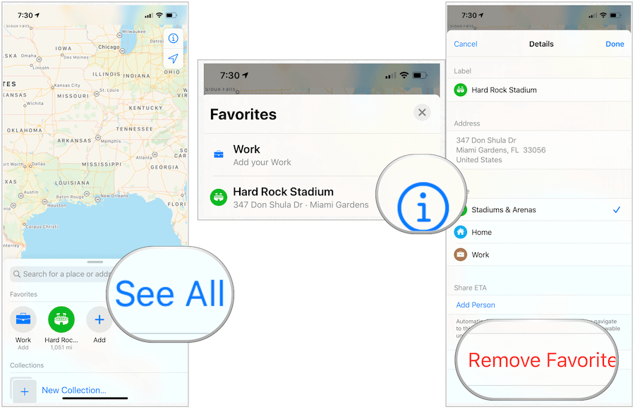 Apple Maps elimina favoritos