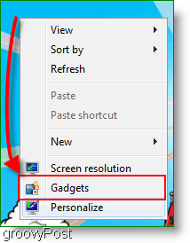 Abra los gadgets de Windows 7