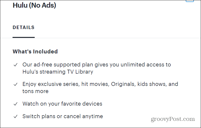 Plan sin anuncios de Hulu