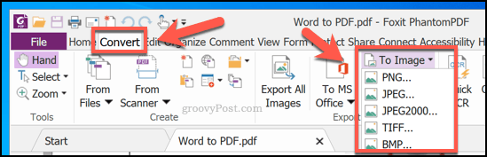 Conversión de PDF a una imagen usando PhantomPDF