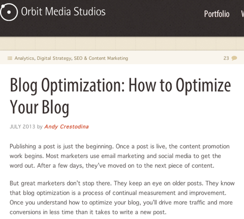 optimización de blogs orbit media