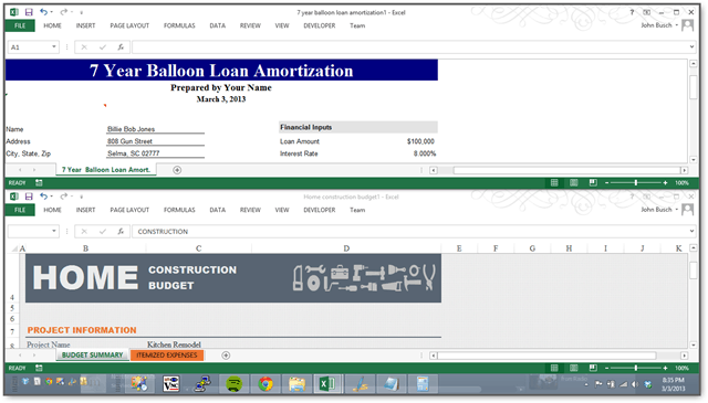 organizar hojas de cálculo de Excel horizontalmente